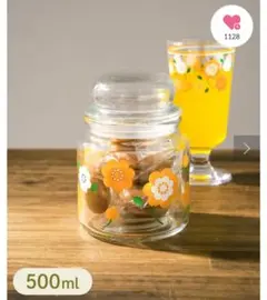 3COINS ガラスキャニスター 500ml 花柄のサムネイル