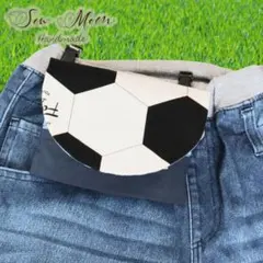 まんまるサッカーボール ファスナー付きの移動ポケット 黒ロゴ 男の子 大容量のサムネイル