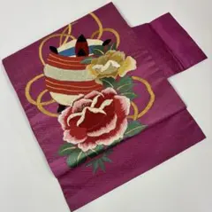 アンティーク名古屋帯 紅葉 刺繍 大正ロマン - メルカリ