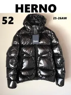 25AW【新品】HERNO ヘルノ グロス ボンバー ダウンジャケット 黒 50 
