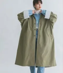 KBF ステンカラーBIGBIGコート カーキ