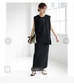 シンプル ブラック タイトスカート ロング丈のサムネイル