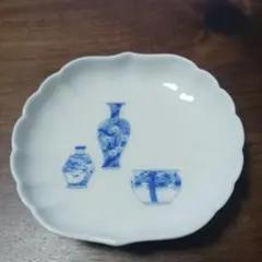 深川製磁　青い花瓶デザイン皿　小皿