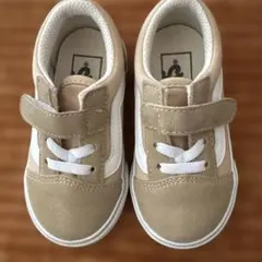 【美品】Vans ベージュ スニーカー マジックテープ 14cm