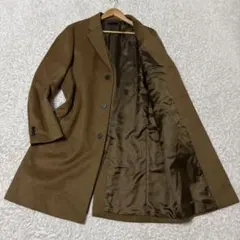 UNIQLO チェスターコート　カシミヤブレンド　ブラウン　XL