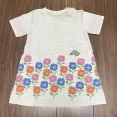 グラニフ　フラワーアンドバタフライワンピース　90