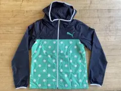 PUMA ウィンドブレーカー　XL　レディース　ドット　フード付ナイロンアウター