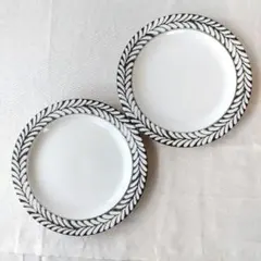 【2枚】新品 日本製 美濃焼 20cm リムプレート アイボリー ホワイト