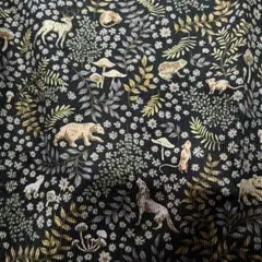 リバティ　ハギレ　生地　布　コーデュロイ　LIBERTY 動物柄　森　花柄　クマ
