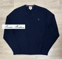 Brooks Brothers メリノウール Vネック ニット ネイビー L