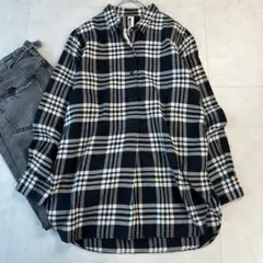美品 フランク&アイリーン チェック シャツ ネルシャツ 白黒 