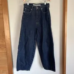 niko and... JEANS ダークブルー ワイドレッグパンツ
