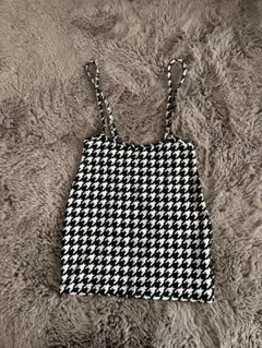 SHEIN 千鳥柄キャミソールミニワンピースS