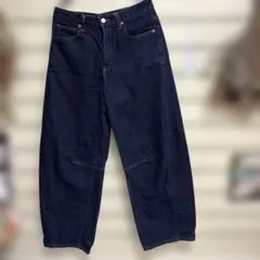 GU バレルレッグジーンズ ダークブルー Lサイズ