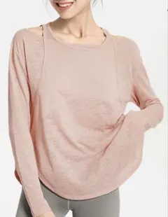 ピンク カットアウト ヨガウェア Mサイズ