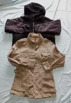 ミリタリージャケットとリバーシブル ボアジャケットのセット