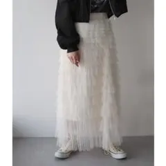 earth music&ecology フリルチュールスカート