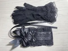 黒色 ヘッドドレス⌇レース手袋のサムネイル