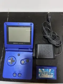 ゲームボーイアドバンス SP 青 ACアダプター付き(ポケモンサファイアおまけ)