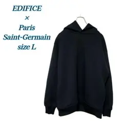 EDIFICE エディフィス×パリ・サンジェルマン　ロゴパーカー　ネイビーL