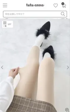 チュチュアンナ まるで素肌のようなフェイクタイツクリア美脚80デニールのサムネイル
