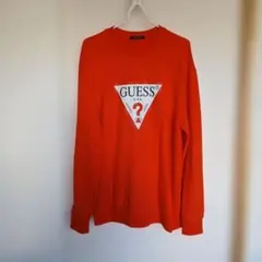 GUESS トライアングルロゴ オレンジトレーナー