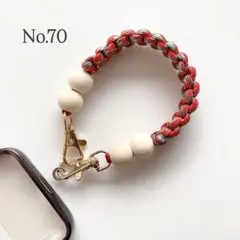 再販♡ハンドストラップ　スマホストラップ　ウッドビーズ　パラコード　ハンドメイド