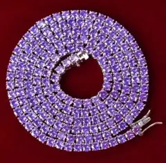 パープルネックレス　ジルコニア輝く ゴールドチェーン　高見え　ランキング