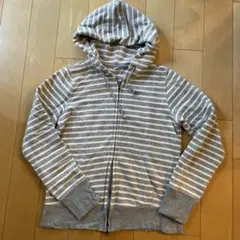 6 UNIQLO ストライプ柄 フード付きパーカー M