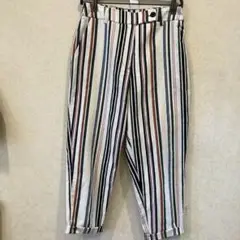 イタリア製 ストライプ柄 クロップドパンツ
