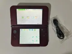 【動作品・充電器付き】 new ニンテンドー 3DS LL 本体 ワイン レッド
