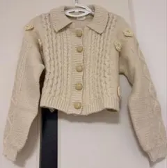 merry jenny flowerケーブルニットジャケット