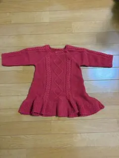 baby GAP 赤いケーブルニットワンピース 18-24ヶ月　80〜90cm