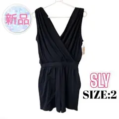 ⭐️A1223⭐️ SLY ♥ 無地 カシュクールショートコンビネゾン ショーパンのサムネイル