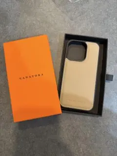 HANATORA ベージュ iPhone14 Proケース ストラップ付き