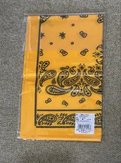 ノースフェイス バンダナ イエロー黒 ペイズリー柄
