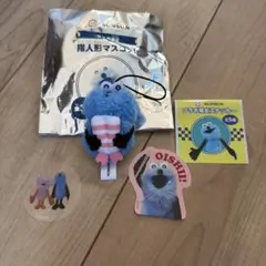 パペットスンスン×スシローコラボ　指人形マスコット　エビ　クリアピックステッカー