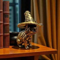 真鍮　魔法使い　ネコ　猫　オブジェ　インテリア