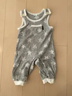 オーバーオール　秋冬春　カバーオール　70 コンビミニ　グレー　星柄　スター