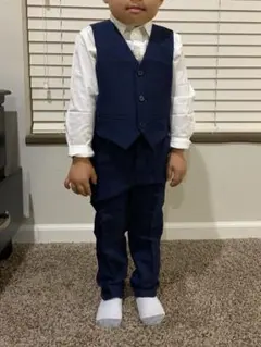 ネイビー フォーマルスーツ シャツ2枚セット3-4歳用