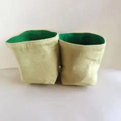 布バスケット 緑 ハンドメイド ハンドメイド