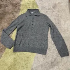 ZARA ポロネック ニット グレー　S
