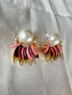 カラフルフリンジパールピアス