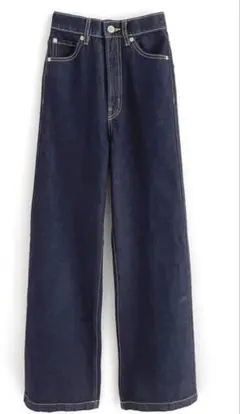GRL ハイウエストセミワイドデニムパンツ
