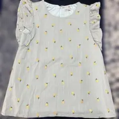 petit main レモン刺繍 フリル袖 チュニック