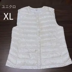 専用　ユニクロ ダウンベスト 白 XL 丸首 ポケットあり