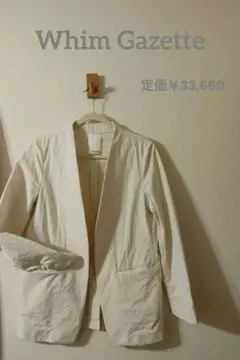 ★着用10回未満【Whim Gazette】ノーカラージャケット