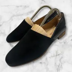 【Clarks】ブラック レザースリッポン【クッション】23.5cm