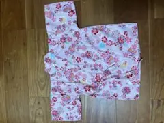 ピンク 花柄 甚平 ショートパンツ セット
