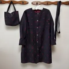 着物リメイクコート　手提げ付き